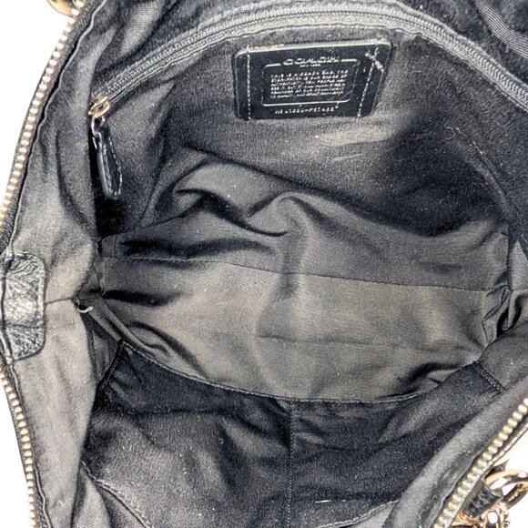 Coach Kelsey Crossbody Satchel White Chalk Pebbled Leather Black Trim F57488 - Picture 8 of 10